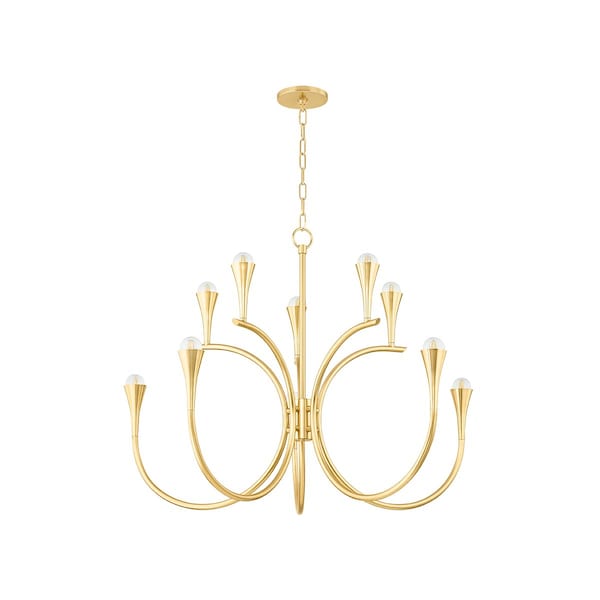 Mitzi Aviana 10 Light Chandelier 38 In. Aged Brass H929810-AGB - main