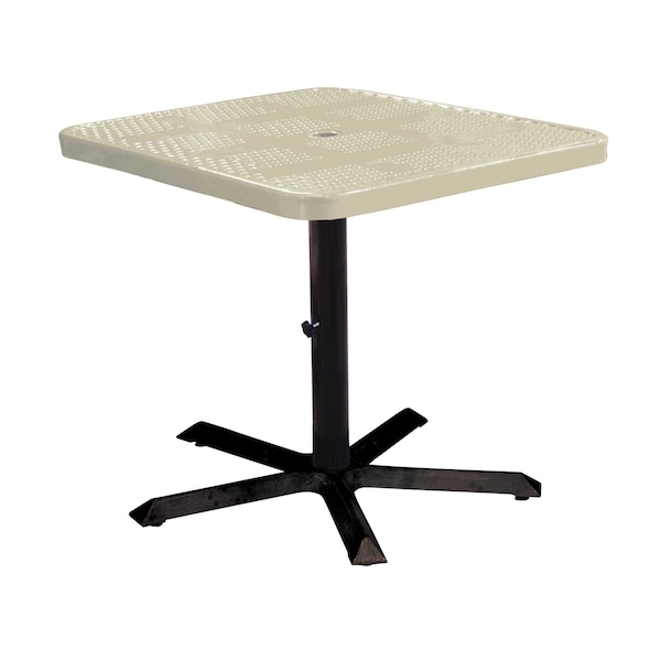 Leisure Craft 36" Square Perforated Pedestal Table, Portable, 30"H, Beige SQ36TAB30-BEIGE - main