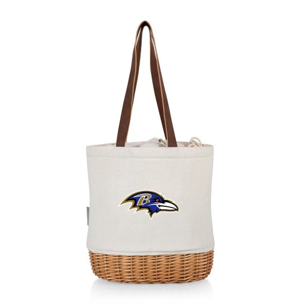 Picnic Time Family Of Brands NFL Baltimore Ravens - Pico Willow and Canvas Lunch Basket 200-00-187-034-2 - main