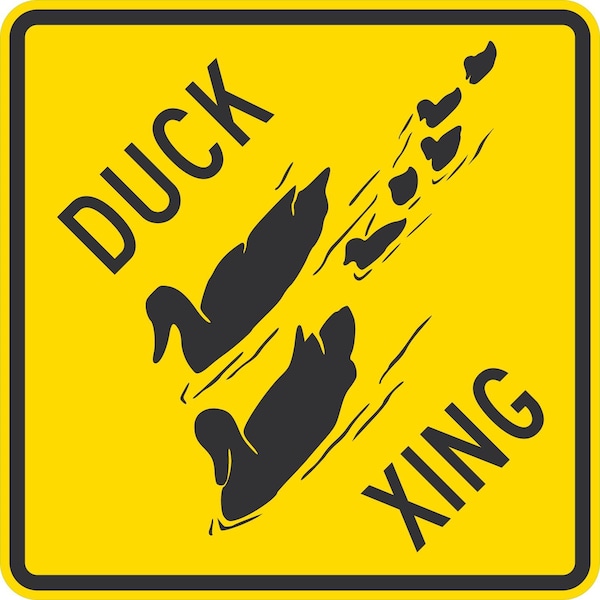Lyle Duck Xing with Duck and Ducklings Symbol, 24x24, Diamond Grade, Yellow G-12330-DG_24x24 - main