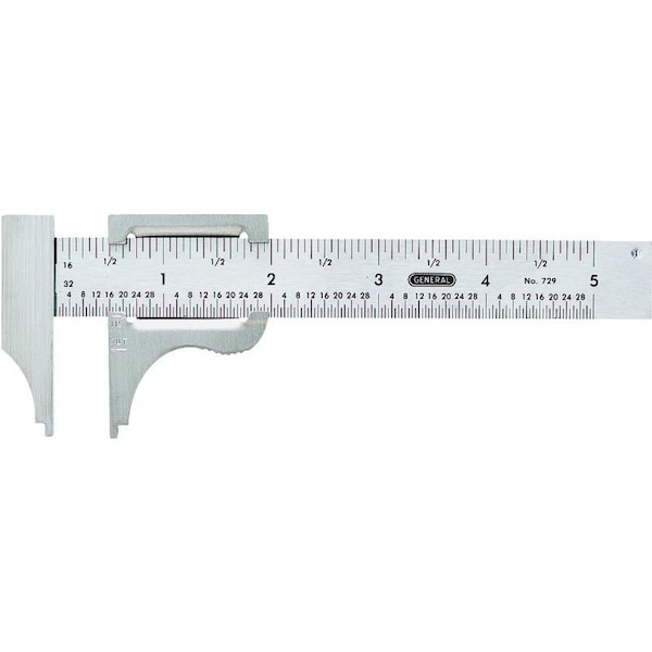 General Tools Slide Caliper, 0 to 4 in, SAE Graduation, Stainless Steel 729 - main