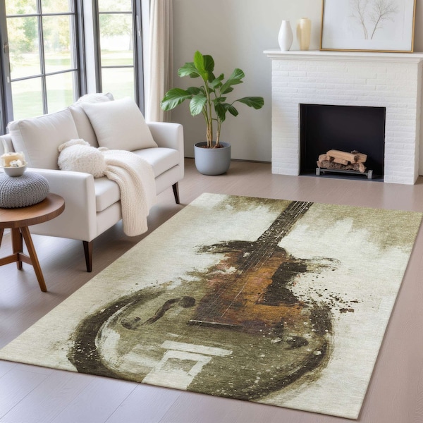 Homeroots 10' X 14' Brown Copper And Charcoal Abstract Washable Indoor Outdoor Area Rug 631154 - main