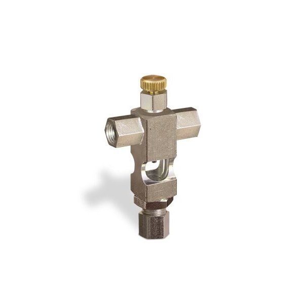 Oil-Rite Cross Sight Feed Valve with 1/8in. Inlet, Vented - Handwheel, 1/8in. Female NPT, 1/4in. OD Tube B1628-215B1HW - main