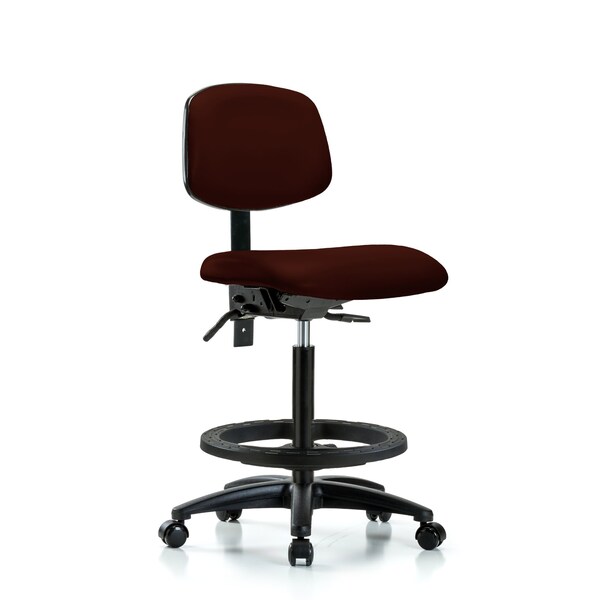 Blue Ridge Ergonomics Chair, Fabric, Med Bench, Chr CF Glides, Blu, No Arms, 26" to 35" Height, Burgundy BR-VHBCH-RG-T1-A0-BF-RC-8569 - main