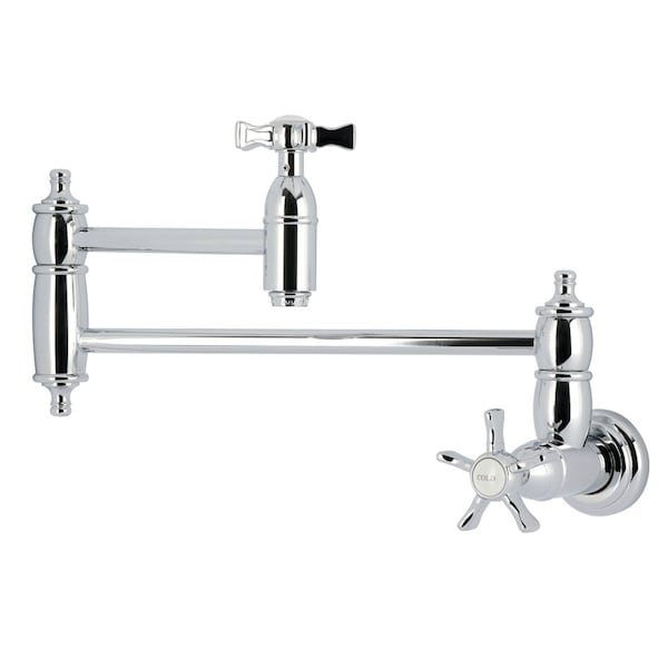 Kingston Brass Wall Mount Pot Filler Faucet, Polished Chrome KS3101NX - main