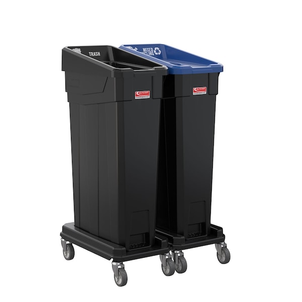 Suncast Commercial 23-Gallon Multi-Stream Trash Can, 2-Pack; Blue/Black, 2PK TCN2030MS2PK - main