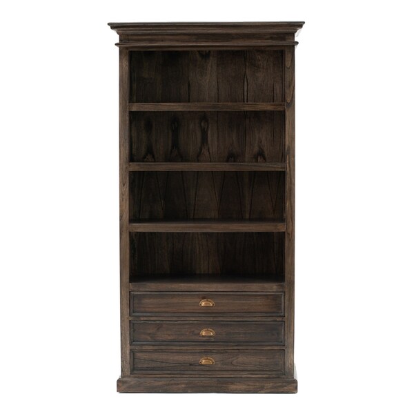 Homeroots Black Wash Bookcase 397665 - main
