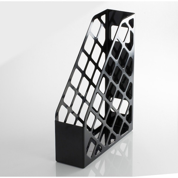 Oic Recycled Plastic Open Top Magazine File, Black OIC26082 - main