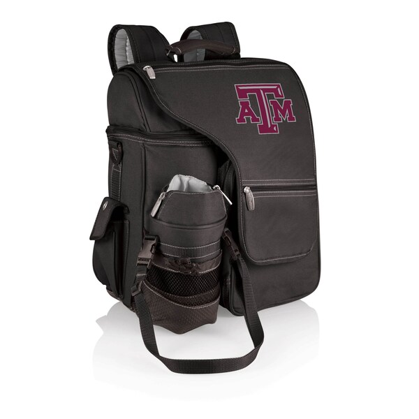 Picnic Time Family Of Brands NCAA Texas A&M Aggies Turismo Backpack Cooler with Water Bottle CarrierBlack 641-00-175-564-0 - main