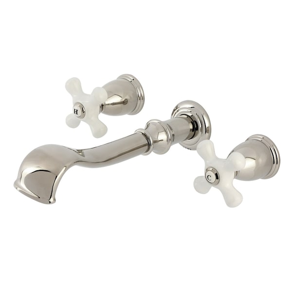 Kingston Brass Two-Handle Wall Mount Tub Faucet, Polished Nickel KS5026PX - main