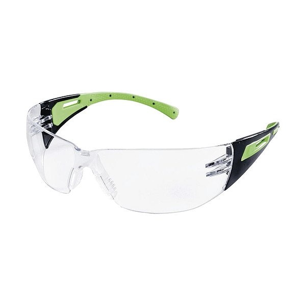 Jackson Safety Maxview+, Safety Glasses, Scratch-Resistant, Hard Coat, Gold Lens, Black/Green Frame, Half-Frame 60009 - main