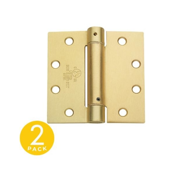 Global Door Controls 4.5 in. x 4.5 in. Spring Full Mortise Square Corner Door Hinge with Fixed Pin - Pack of 2 CPS4540-US4-M - main