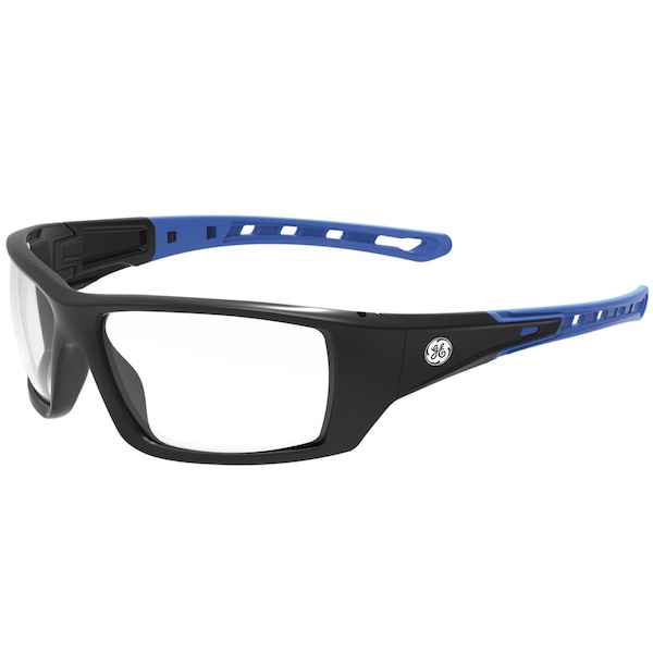 General Electric 04 Series Anti-Fog Impact-Resistant Safety Glasses Clear Lens Black/Blue Frame 1 pk GE104CAF - main