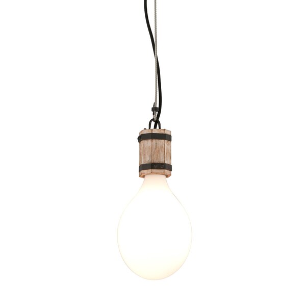 Troy Lighting Fulton 1 Light Pendant 7 In. Rusty Iron W Salvaged Wood F4554 - main
