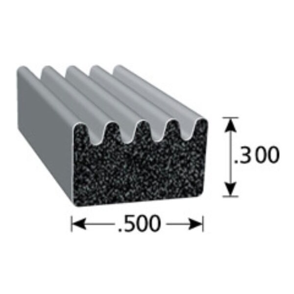 Trim-Lok HARDWARE SEALS WEATHERSTRIP RV Roll 25 Foot Length x 12 Inch Width x 0300 Inch Height Black EPD X2897HT-25 - main