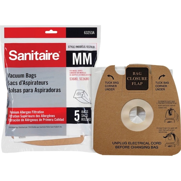 Sanitaire Stylemm Dust Bags, Allergen Filter, PK5, Standard, 5 PK 63253A-10 - main