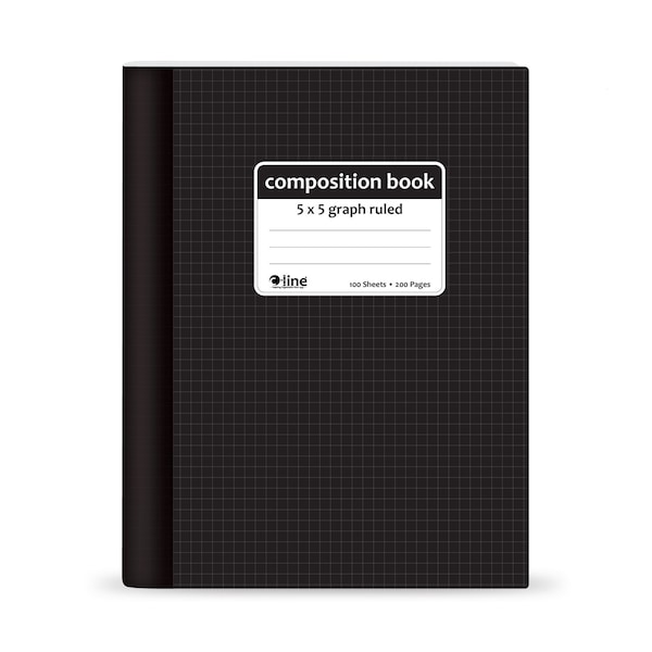 C-Line Products 7-1/2” x 9-3/4" Black Graph Ruled Composition Notebook, 1/EA, 24/BX 22301-CT - main