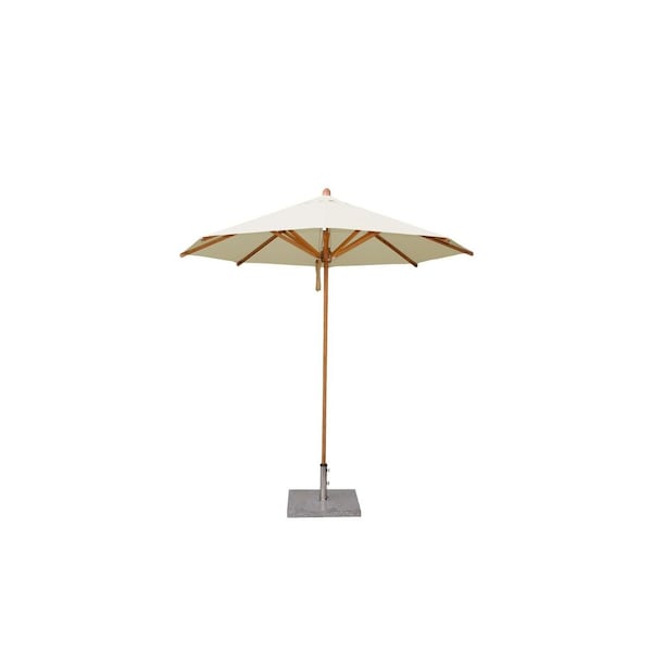 Bambrella 13' Round Bamboo Market Umbrella w/2.25" Pole Diameter-Ecru Canopy 4.0m R-L-E - main