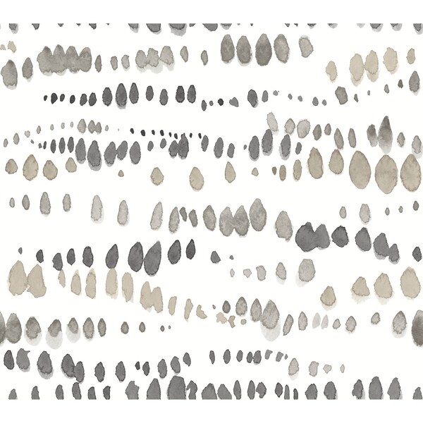 York Wallcoverings Dewdrops Black and Taupe Wallpaper AG2046 - main