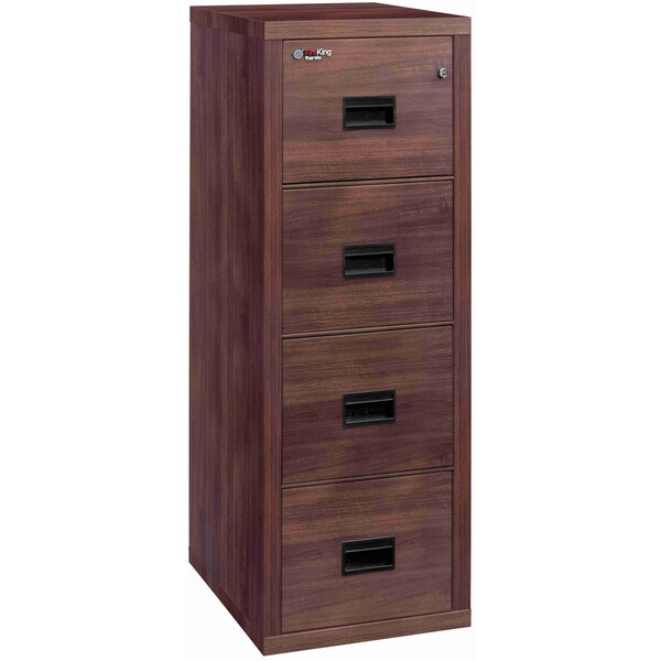 Fireking 4 Drawer, 1 Hr Fire & impact rated, 22" depth, Ltr/Lgl Light Walnut 4R1822-CLW - main