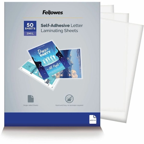 Fellowes LAMINATING SHEETS SELF ADHESIVE 9X12 3MI 5221502 - main