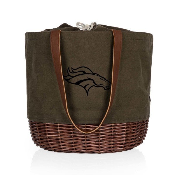Picnic Time Family Of Brands NFL Denver Broncos - Coronado Canvas and Willow Basket Tote 203-00-140-104-2 - main