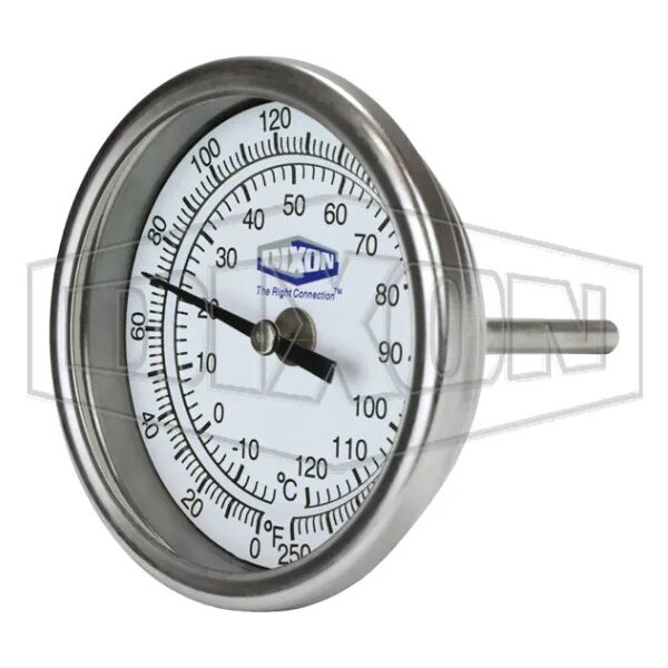 Dixon Thermometer, 0 to 250DegF, 1%, 1/2 in MNPT 30025064 - main