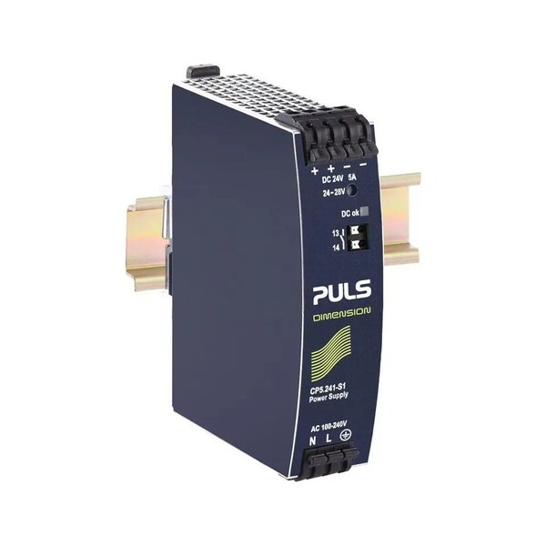 Puls Din Rail Power Supplies for 1-Phase System, 24V, 5A, Spring Clamp Terminals CP5.241-S1 - main