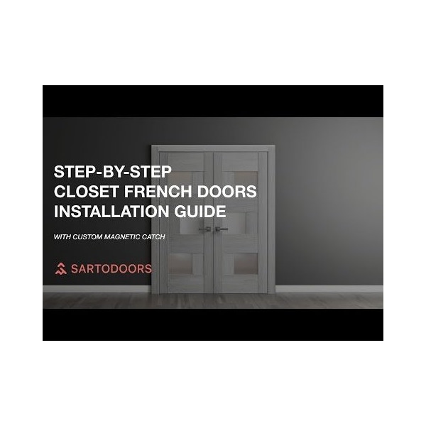Sartodoors Solid French Double Doors, Planum 0040 Matte Black with White Glass, Wood Solid Panel Frame Trims, PLANUM0040DD-BLK-3696 - main