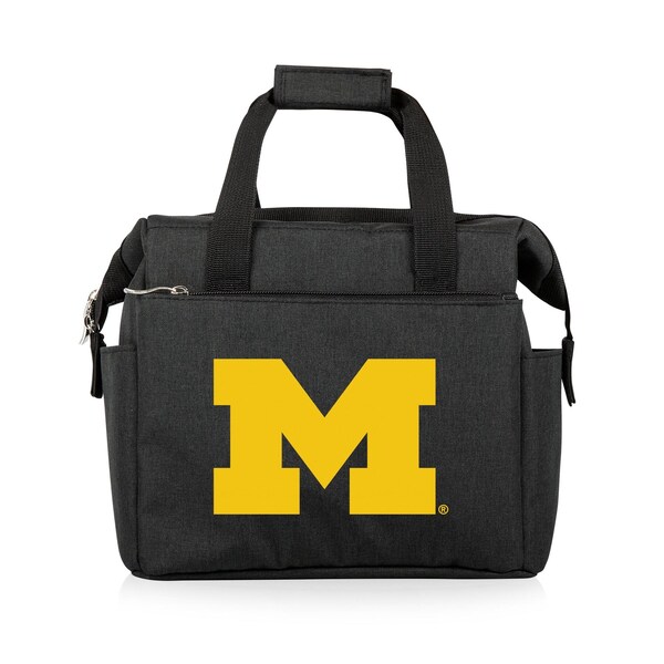 Picnic Time Family Of Brands NCAA Michigan Wolverines On The Go Lunch Bag Cooler - Soft Cooler Lunch Box, Black 510-00-179-344-0 - main