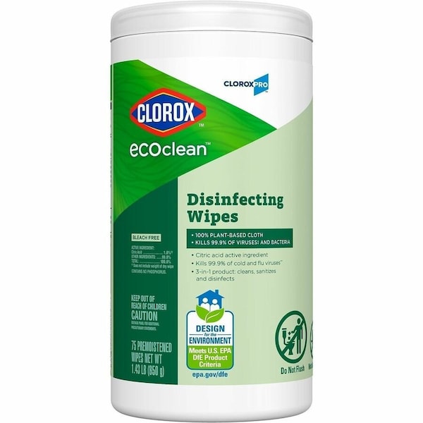 Clorox Disinfecting Wipes, 75 ct, Canister, PK6 60605 - main