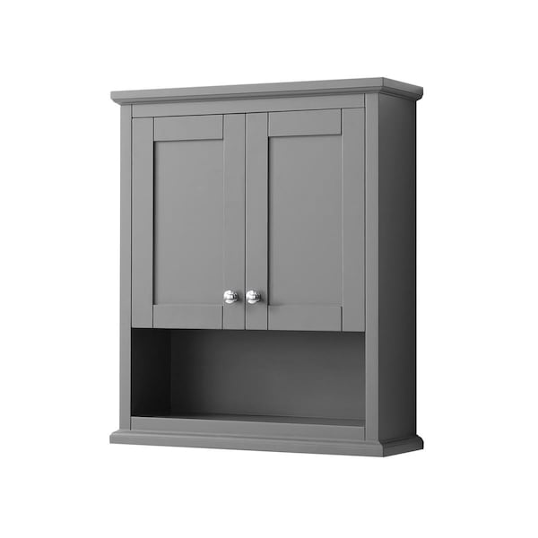 Wyndham Collection Wall-Mounted Bathroom Storage Cabinet, Dark Gray WCV2323WCKG - main