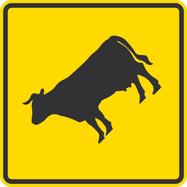 Lyle W11-4, Cattle Crossing Symbol, 30x30, High Intensity Prismatic, Yellow G-15431-HI_30x30 - main