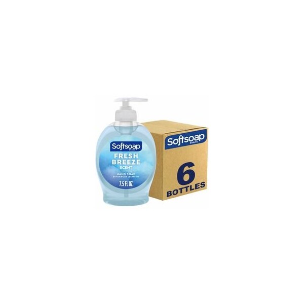 Softsoap Fresh Breeze Hand Soap, Fresh Breeze Scent, 7.50 fl oz, Pump Bottle Dispenser, Dirt Remover, 6PK US04964A - main