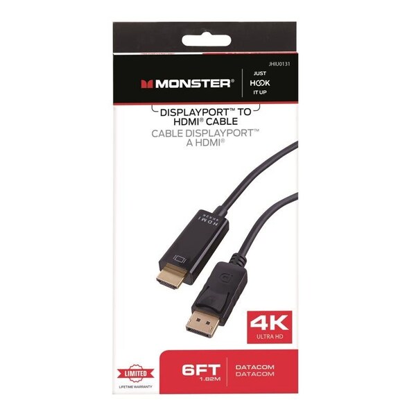 Monster Cable Just Hook It Up 6 ft. L Audio/Visual Cable HDMI JHIU0131 - main