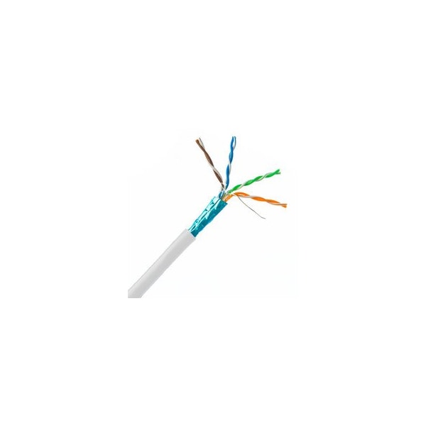 Cable Wholesale Plenum Cat6 Bulk Cable, White, Solid, Shielded, CMP, 23 AWG, Spool, 1000 foot 11X8-591NH - main
