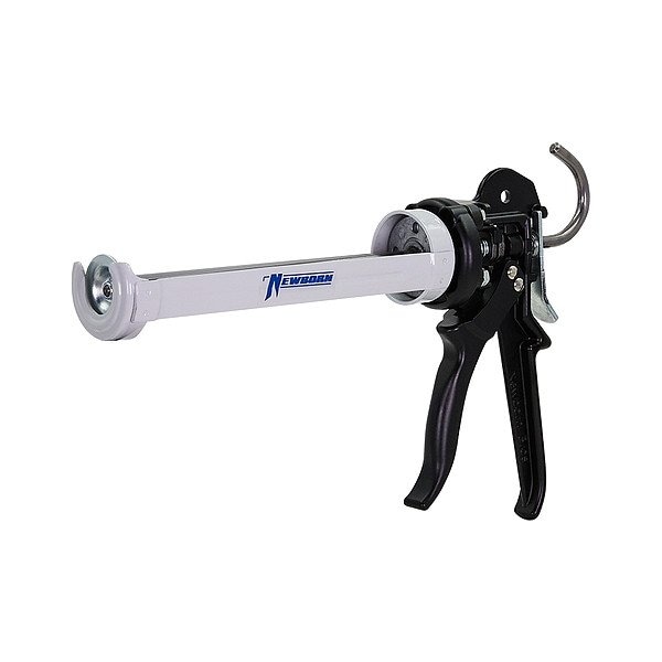Newborn Caulk Gun, 10 oz Container Size, Steel, 26:01:00, Revolving Half Barrel Frame, Black/White 373-XSP - main