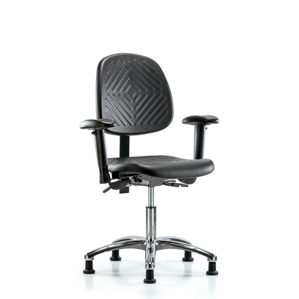 Blue Ridge Ergonomics Desk Chair Dsk Chair, Med, Poly, Bk Chr, Tilt AA, Glides, Adjustable Arms, 17" to 22" Height BR-PDHCH-MB-CR-T1-A1-RG - main