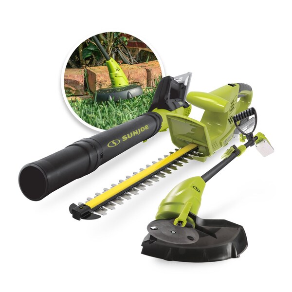 Sun Joe 24V 3 Tool Garden Combo Kit w/2 x 24V 2.0Ah Batteries and Dual Port Rapid Charger 24V-GT4MAX-LTE - main