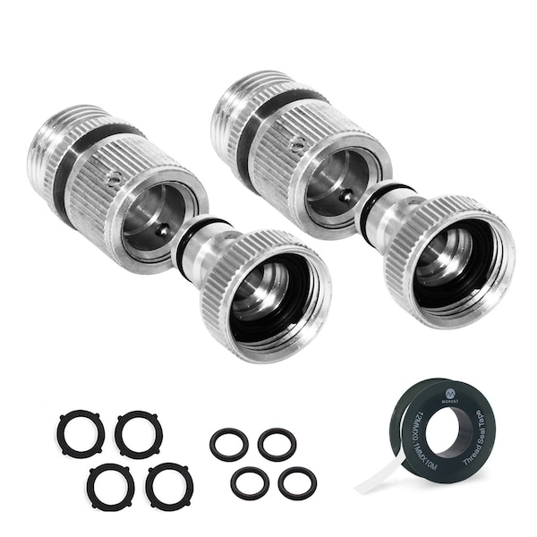 Morvat Nickel Plated Brass Source Quick Connect Hose Fittings for, 2PK MOR-NP-SQCONNECTOR-2-A - main
