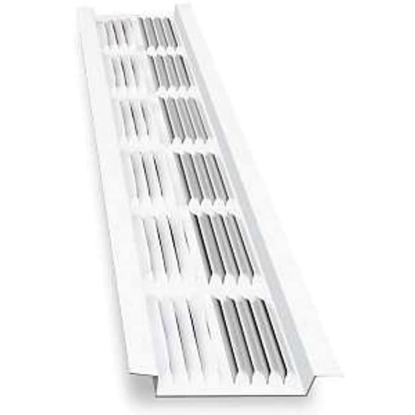 Amerimax Home Products Soffit Vent, 8 ft L, 2 in W, 61 sq-in Net Free Ventilating Area, Aluminum, White VENT8WH-U - main