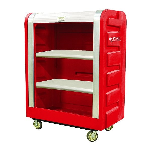 Royal Basket Trucks Bulk Tambour Door Truck, 28 in W x 50 1/2 in L x 66 3/4 in H, 2 Shelves G48-RDX-BTA-6UNN - main