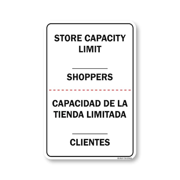 Signmission Public Safety, Store Capacity Limit Shoppers Spanish, 10in X 7in Rigid Plastic, OS-NS-P-710-25439 OS-NS-P-710-25439 - main