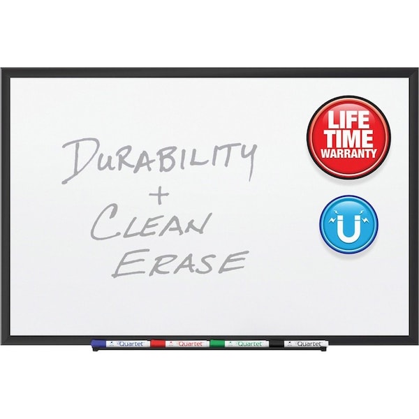 Quartet Dry Erase Board, Porcelain, 96 in, 48 in, Aluminum Frame, White, Gloss 2548B - main