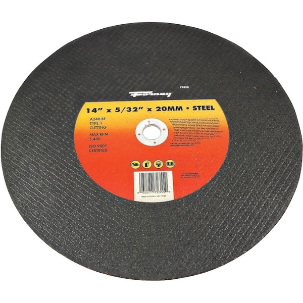 Forney Type 1 14'' x 5/32'' x 20 mm Steel Cut-Off Wheel 72355 - main