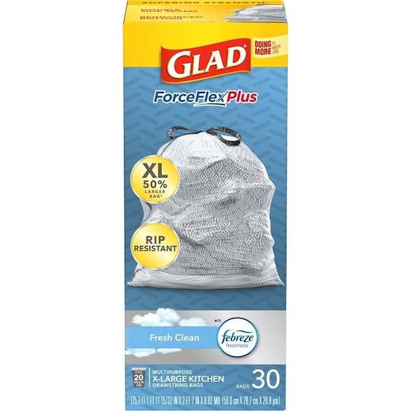 Glad BAG TRASH FRSH CLN SCNT XL 20G, 30PK 78913 - main