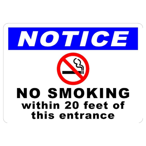 Sign Solutions Usa No Smoking Sign, 14 in Width, Aluminum Sign, Horizontal Rectangle DCS10DWT1410CUS00072 - main