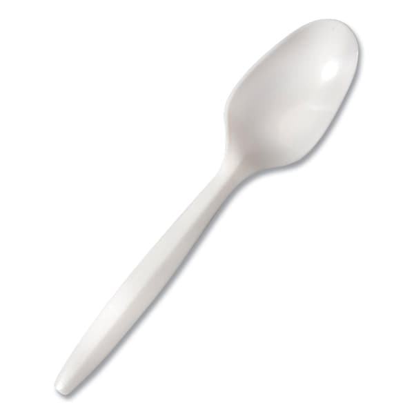 Berkley Square Mediumweight Polypropylene Cutlery, Spoon, Plastic, White, 1000PK BEP03000 - main