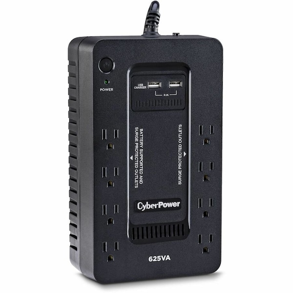 Cyberpower 625VA/360W 120V 15A 8 OUTLETS 2XUSB CHARGE PORTS 5 FT CORD 3-YEAR WARRANTY ST625U - main