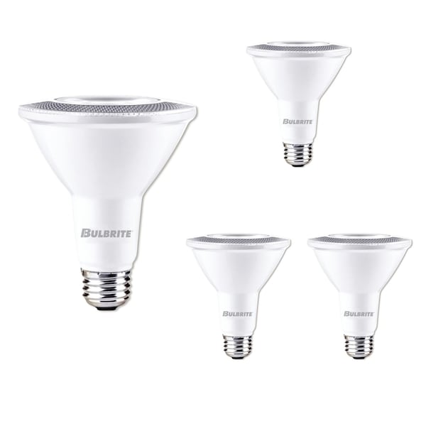 Bulbrite 75 Watt Equivalent PAR30LN Dimmable Medium Screw LED Light Bulb Soft White Light 3000K, 4PK 861734 - main